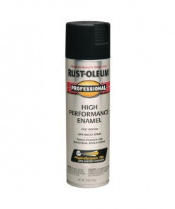 RUST-OLEUM 7578838 Professional High Performance Enamel Spray Paint, Flat, Black, 15 oz Aerosol Can