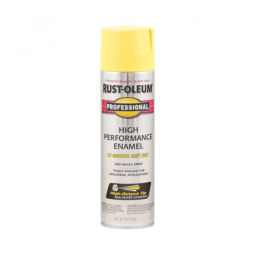 RUST-OLEUM 7543838 Professional High Performance Enamel Spray Paint, Gloss, Safety Yellow, 15 oz Aerosol Can