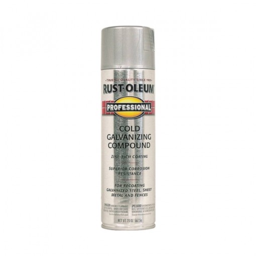 RUST-OLEUM PROFESSIONAL 7585838 Galvanizing Compound Spray Paint, Flat/Matte, Cold Gray, 20 oz