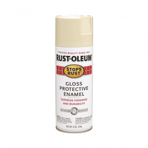 RUST-OLEUM STOPS RUST 7770830 Fast Dry Protective Enamel Spray Paint, Gloss, Almond, 12 oz Can