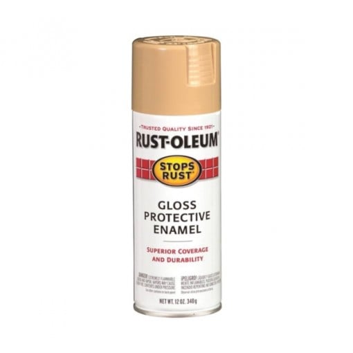 RUST-OLEUM STOPS RUST 7771830 Fast Dry Protective Enamel Spray Paint, Gloss, Sand, 12 oz Can