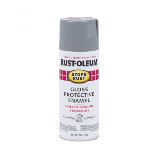 RUST-OLEUM STOPS RUST 7786830 Fast Dry Protective Enamel Spray Paint, Gloss, Smoke Gray, 12 oz Can