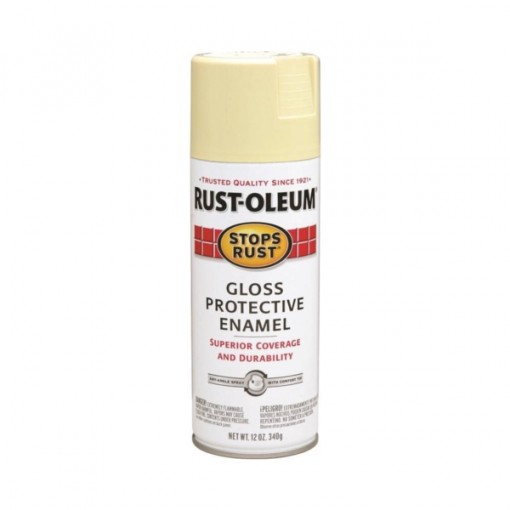 RUST-OLEUM STOPS RUST 7794830 Fast Dry Protective Enamel Spray Paint, Gloss, Antique White, 12 oz Can