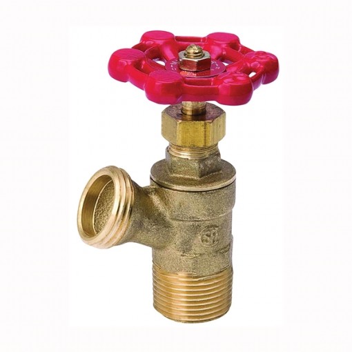 B & K ProLine 102-704HC Boiler Drain Valve, 3/4 x 1/2 in MIP x FIP, Brass