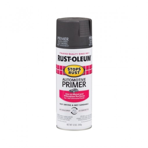 RUST-OLEUM STOPS RUST 2089830 Automotive Primer Spray Paint, Dark Gray, 12 oz Aerosol Can