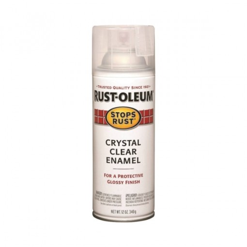 RUST-OLEUM STOPS RUST 7701830 Fast Dry, Lead-Free Protective Enamel Spray Paint, Gloss, Crystal Clear, 12 oz Can