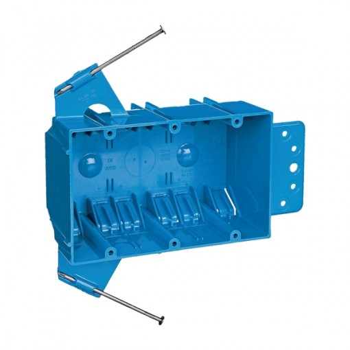 Carlon B344AB-UPC Outlet Box, Clamp Cable Entry, Captive Nail, Bracket Mounting, PVC