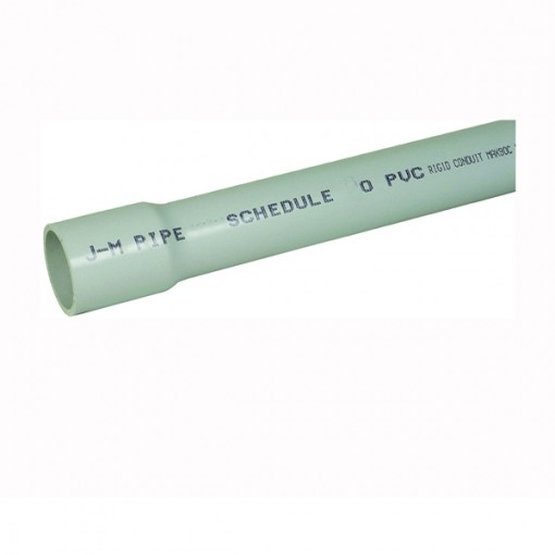 JM Eagle 67462 Heavy-Duty Rigid Conduit, 1.049 in ID, PVC