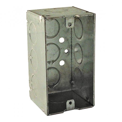 RACO 8670 Handy Box, 1-Gang, Galvanized Steel, Gray