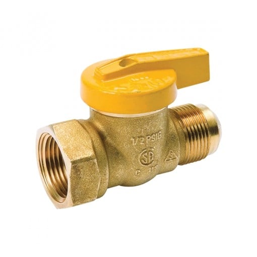 B & K 7701G Series 114-524 Gas Ball Valve, 15/16 x 3/4 in Flare x FPT, Brass