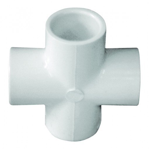 GENOVA 300 Series 34405 Pipe Cross, 1/2 in Slip Joint, White