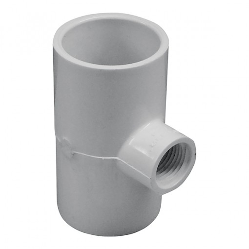 GENOVA 300 Series 31480 Pipe Reducing Tee, 1-1/4 x 1/2 in Run, Slip Run Connection, 1-1/4 in Branch, White