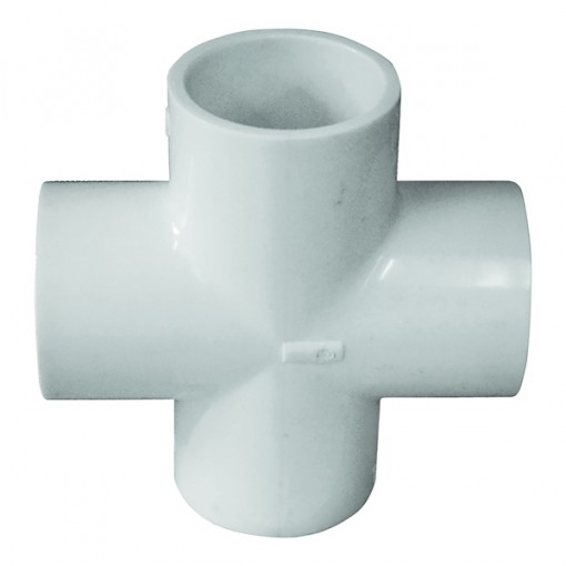 GENOVA 300 Series 34414 Pipe Cross, 1-1/4 in Slip Joint, 1-1/4 in Slip Joint, 1-1/4 in Slip Joint, 1-1/4 in Slip Joint