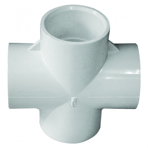 GENOVA 300 Series 34410 Pipe Cross, 1 in Slip Joint, 1 in Slip Joint, 1 in Slip Joint, 1 in Slip Joint, White