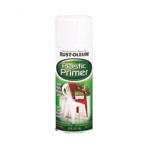 RUST-OLEUM 209460 Specialty Plastic Primer Spray Paint, Plastic Primer White, 12 oz Aerosol Can