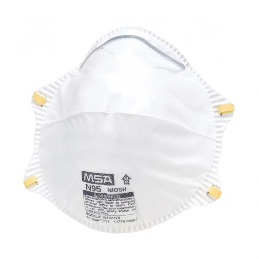 MSA 10102481 Harmful Disposable Respirator, One-Size Mask, Polyester, White