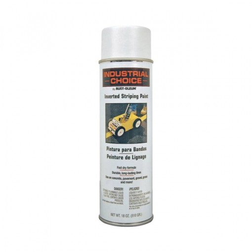 RUST-OLEUM INDUSTRIAL CHOICE 1691838 Inverted Striping Paint, Flat/Matte, White, 18 oz Aerosol Can