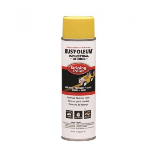 RUST-OLEUM INDUSTRIAL CHOICE 1648838 Inverted Striping Paint, Gloss, Yellow, 18 oz Aerosol Can