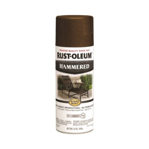 RUST-OLEUM STOPS RUST 210880 Fast Dry Spray Paint, Hammered, Brown, 12 oz Can