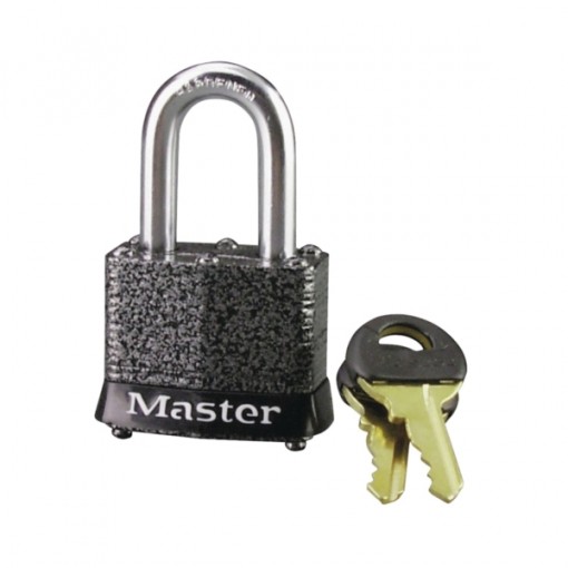 Master Lock 380D Keyed Padlock, 1-9/16 in W Body, 1-1/8 in H Shackle, Steel