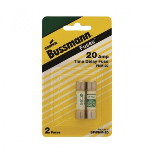 Bussman BP/FNM-20 Cartridge, Supplemental Time-Delay Fuse, 20 A, 250 V, 10 kA IR