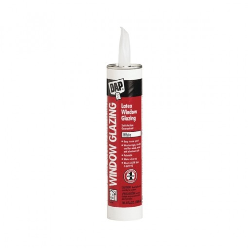 DAP 12108 Latex Window Glazing, White, 10.1 fl-oz Cartridge