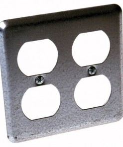 RACO 873 Handy Box Cover, 4 in L, 4 in W, Square, Steel