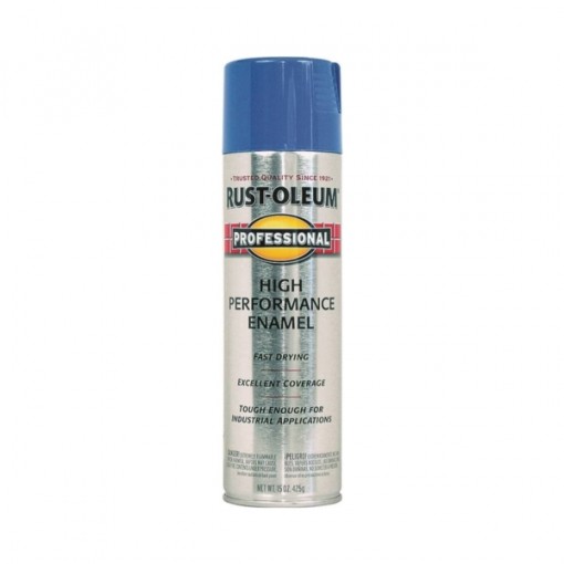 RUST-OLEUM 7524838 Professional High Performance Enamel Spray Paint, Gloss, Safety Blue, 15 oz Aerosol Can