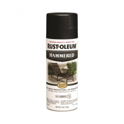 RUST-OLEUM STOPS RUST 7215830 Fast Dry Spray Paint, Hammered, Black, 12 oz Can