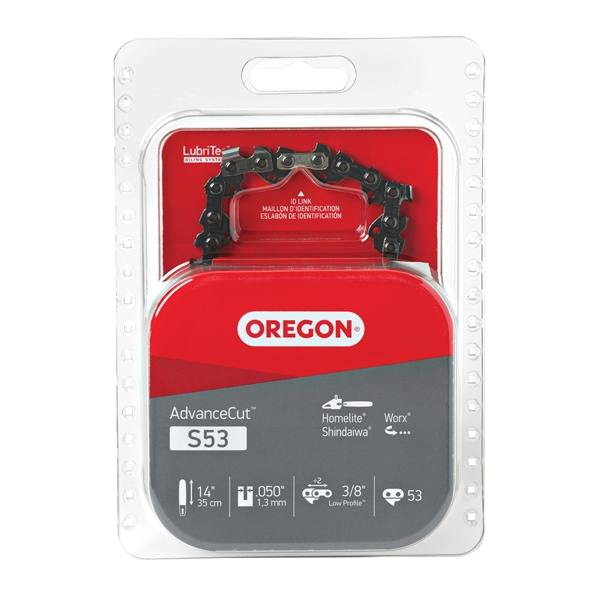 Oregon S53 Chainsaw Chain, 5/32 in File, 14 in L Bar, Stainless Steel ...