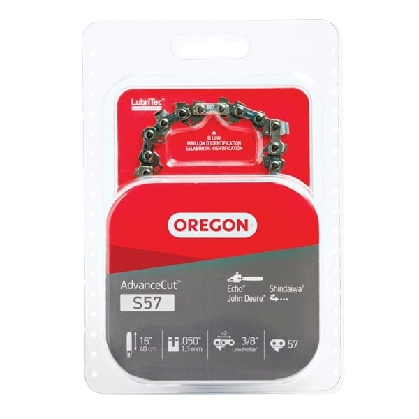 Oregon S57 Chainsaw Chain, 5/32 in File, 16 in L Bar, Stainless Steel ...