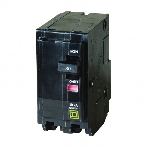 Square D QO QO230C Miniature Circuit Breaker, 120/240 VAC, 48 VDC, Thermal Magnetic Trip, Plug-In Mounting