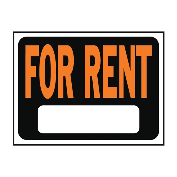 HY-KO Hy-Glo 3005 Identification Sign, Rectangular, FOR RENT