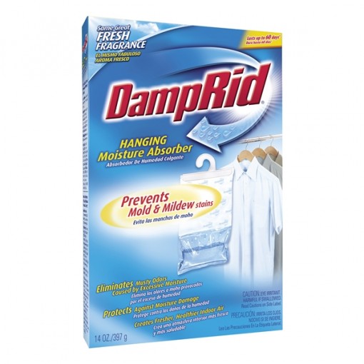 DampRid FG80 Hanging Moisture Absorber, 14 oz Pouch