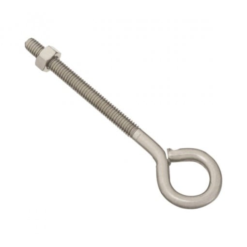 National Hardware N221-630 Eye Bolt, 5/16-18 Thread, 3 in L Thread, 3/4 in ID Dia Eye, Stainless Steel