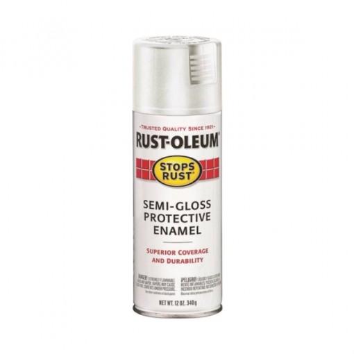 RUST-OLEUM STOPS RUST 7797830 Fast Dry Protective Enamel Spray Paint, Semi-Gloss, White, 12 oz Can