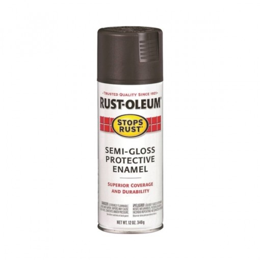 RUST-OLEUM STOPS RUST 7798830 Fast Dry Protective Enamel Spray Paint, Semi-Gloss, Black, 12 oz Can