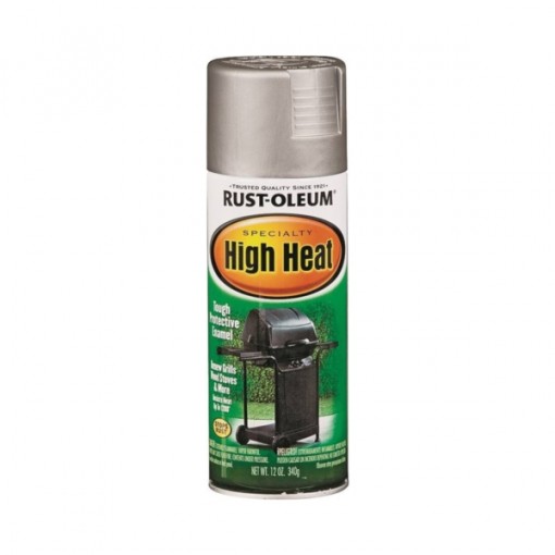 RUST-OLEUM 7716830 Specialty High Heat Spray Paint, Satin, Silver, 12 oz Aerosol Can