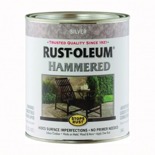 RUST-OLEUM STOPS RUST 7213502 Hammered Metal Finish, Silver, 1 qt Can