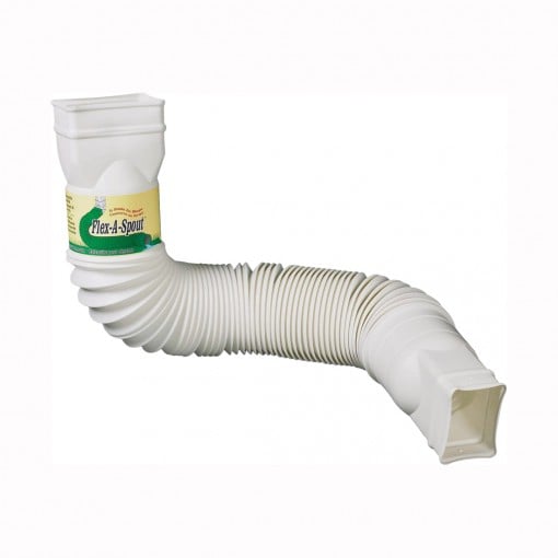 Amerimax Flex-A-Spout 85010 Downspout Extension, 22 to 55 in L Extended, Vinyl, White