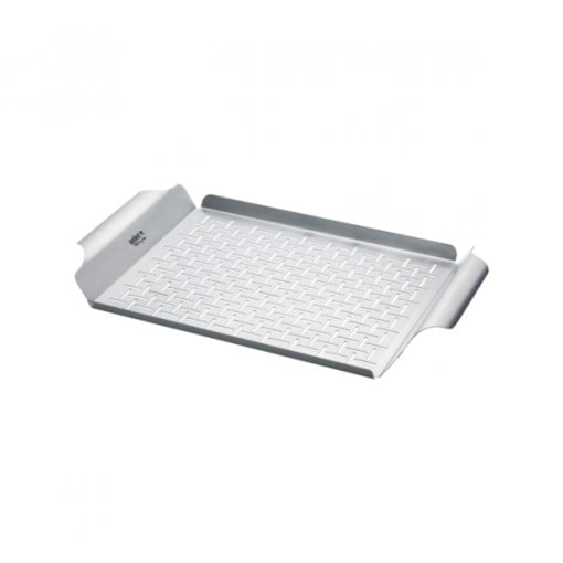 Weber 6435 Grill Pan, Rectangular, 11 in L, 17 in W, 0.4 in H, Stainless Steel