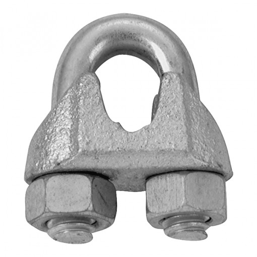 Campbell T7670439/260-1/4 Wire Rope Clip, 1/4 in Opening, Malleable Iron, Electro-Galvanized