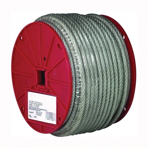 Campbell 7000497 Aircraft Cable, 340 lb Working Load Limit, 250 ft L, 1/8 in Dia, Steel