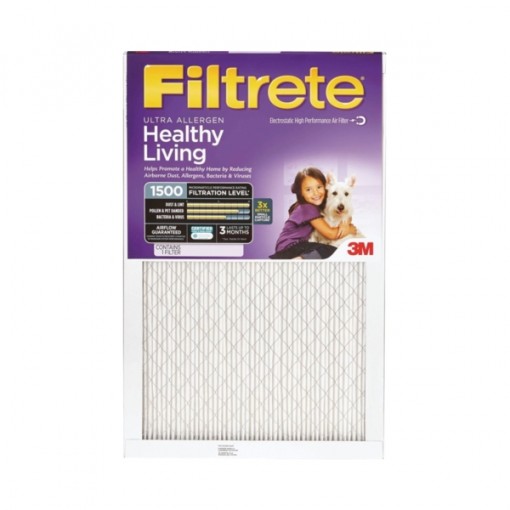 Filtrete 2002DC-6 Pleated, Ultra Allergen Reduction Electrostatic Air Filter, 20 in L, 20 in W, 11 MERV