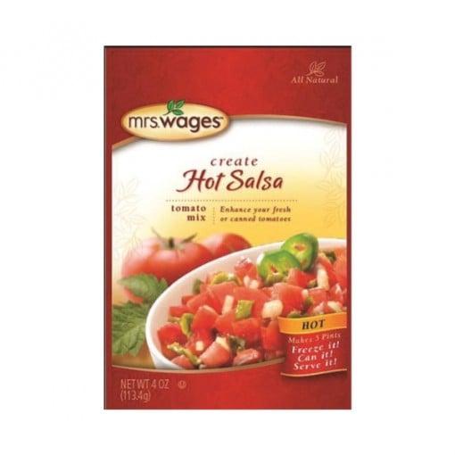 Mrs. Wages W753-J7425 Hot Salsa Tomato Canning Mix, 4 oz Pouch