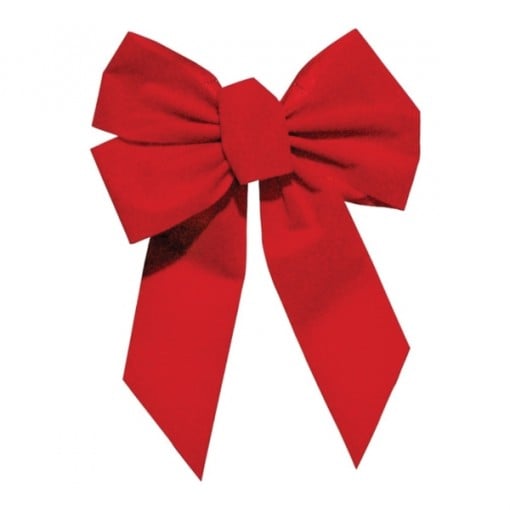 Holidaytrims 7346 5-Loop Outdoor Bow, Velvet, Red