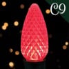 Holiday Bright Lights BU25-LEDFC9-TRD Transparent Light Bulb, 120 V, LED Lamp, Red Light