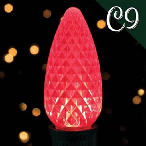 Holiday Bright Lights BU25-LEDFC9-TRD Transparent Light Bulb, 120 V, LED Lamp, Red Light