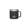 YETI Rambler YRAM14BK Mug with Lid, 14 oz Capacity, Triple-Grip Handle, Stainless Steel, Black
