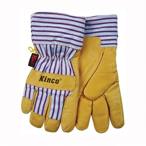 Kinco 1927-Y Protective Gloves with Safety Cuff, Blue/Gray/Yellow